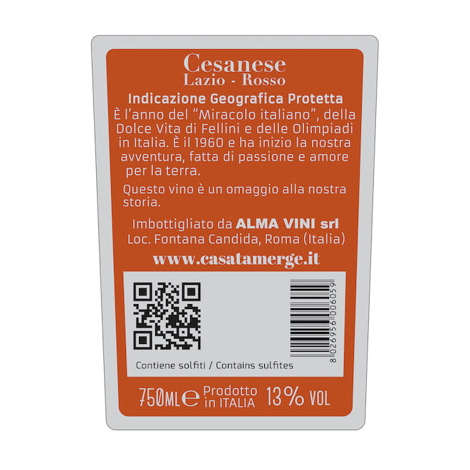 "1960" Cesanese IGP Lazio - 750ml