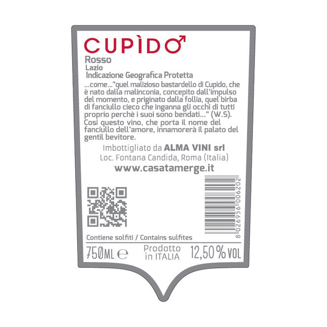 "Cupido" Rosso Lazio IGP 750ml