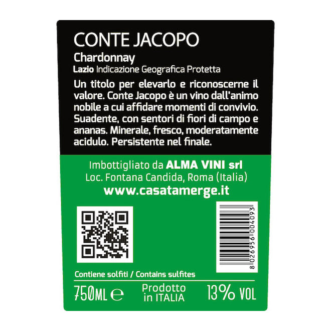 
                  
                    "Conte Jacopo" Chardonnay IGP Lazio - 750ml
                  
                