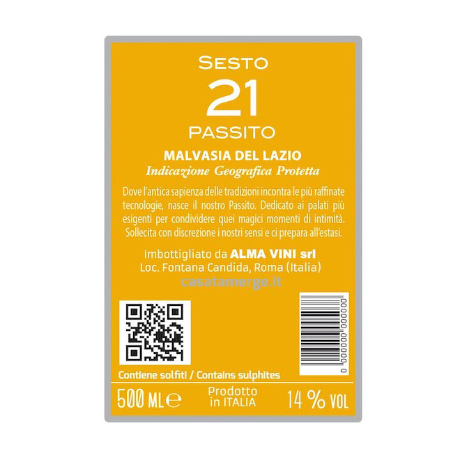 
                  
                    Sesto 21 Passito IGP Lazio - 500ml
                  
                