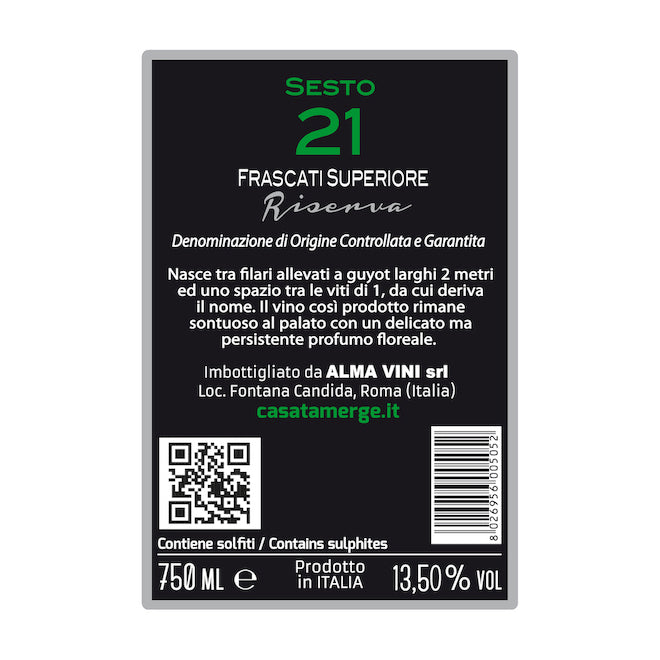 
                  
                    Sesto 21 Frascati Superiore DOCG Riserva - 750ml
                  
                