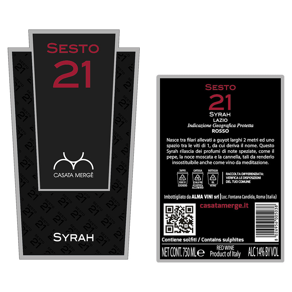 Sesto 21  Syrah IGP Lazio - 750 ml